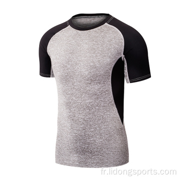 T-shirt des collants sportifs secs de fitness pour hommes